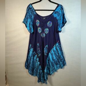 Vibrant Blue Embroidered Women's Tunic